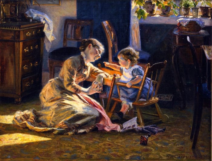 Motherhood reflected a sacred value system during the Cult of Domesticity.