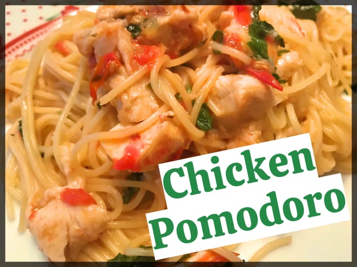 Chicken pomodoro is a quick and easy chicken pasta dish with an Italian flavor and a "kick" of heat.