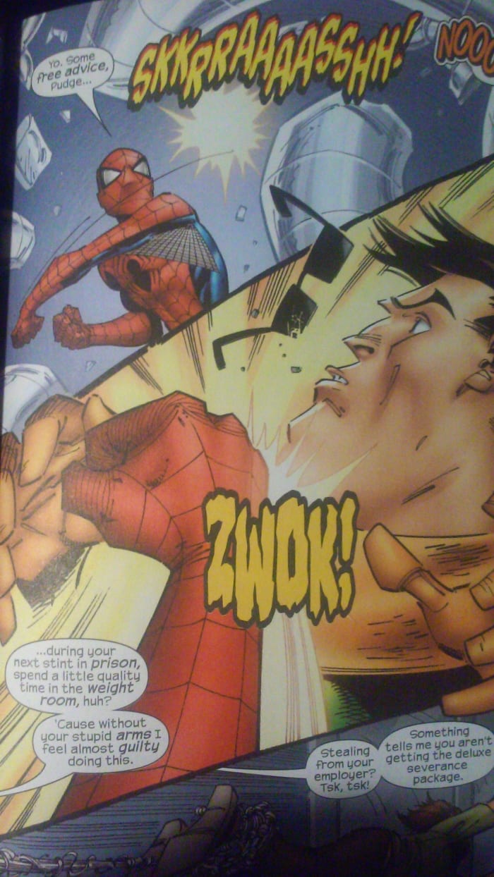 Jameson would have a field day if he knew Spidey was cracking jokes about people's weight.