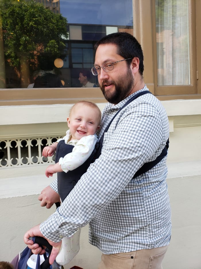 Go out on a walk with a baby carrier facing outwards—and if possible, try to have someone other than the mother do this, as it can be more difficult for a mother to bottle feed a baby when the infant is used to breastfeeding from her.