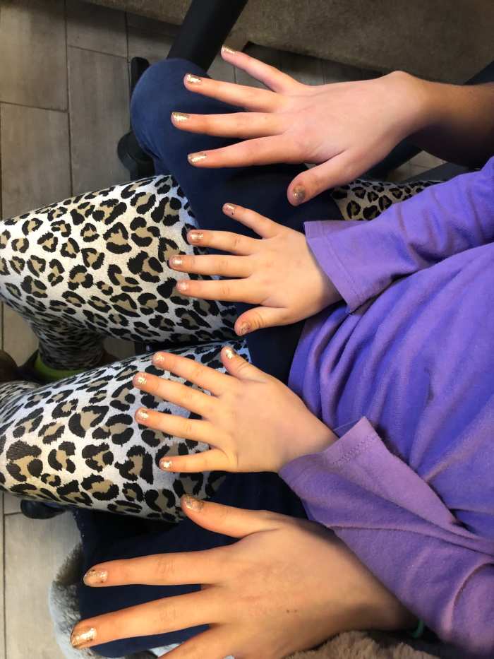 Here is a pic of Em painting her nails with her cousin. Just as it's fun bonding time to do her nails with me, it's fun with other friends and family members too!