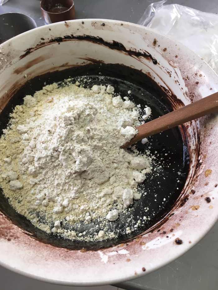 Add flour and optional ingredients. Fold in with a spatula just until blended.