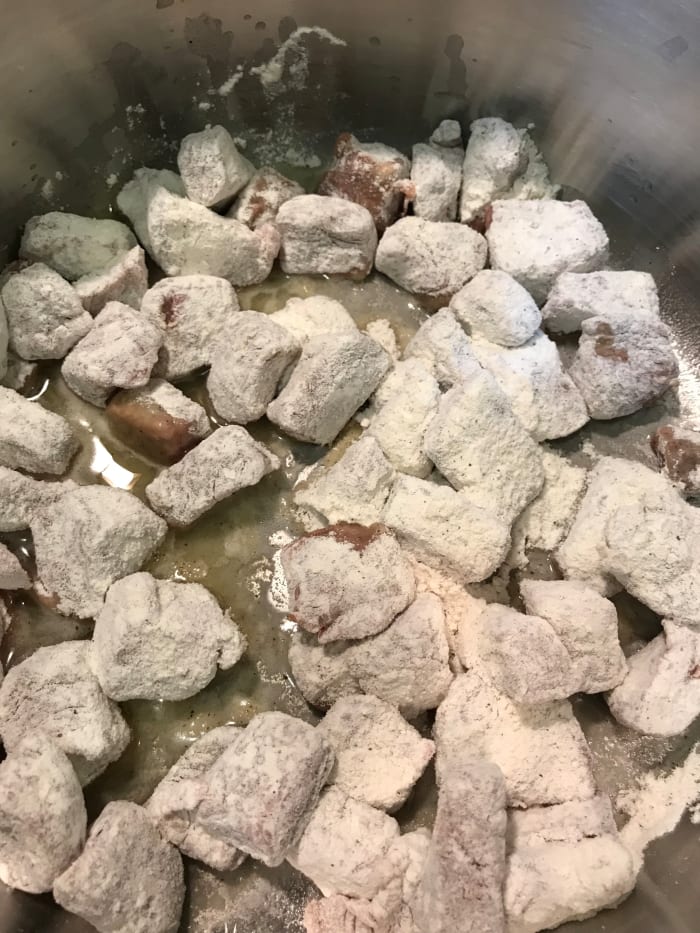 Lots of folks think this step is to lock in juices, but really it's to develop a depth of flavor. Browning the beef allows for caramelization of the beef, which means a much richer, more beefy flavor.
