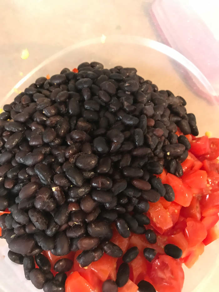 Whether you use your own home cooked black beans, or use canned (I do both), make sure you drain them well and rinse them. You don't want your finished salsa to be soupy, and the liquid from canned beans is rather unpleasant.
