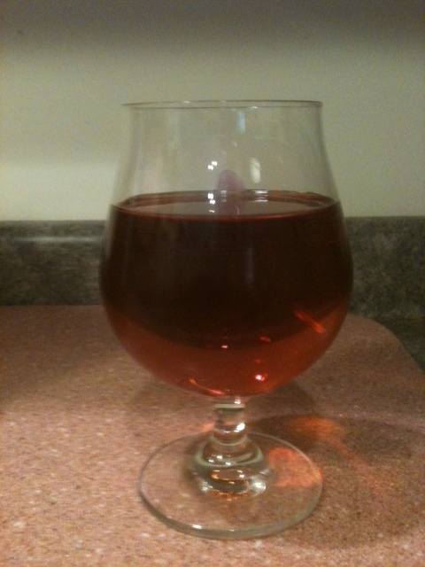 The final product—just a bit from the bottom, before sealing everything up, just so I could try it.