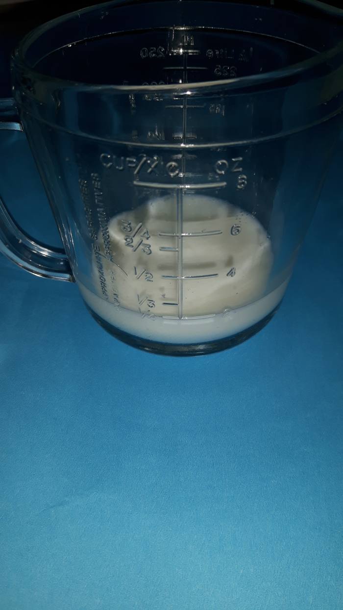 I couldn't get the camera low enough so it looks like there is more in the cup than there really is.