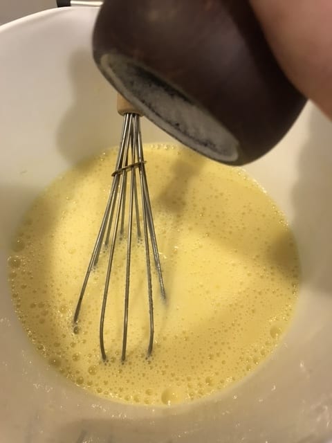 Add about 1/2 teaspoon of salt to the egg and milk mixture. Salt just intensifies the flavor of the finished dish.