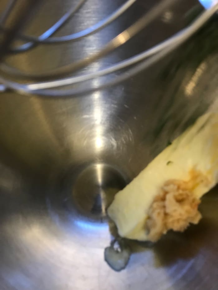 Place a stick of butter and all of the ingredients in the bowl of a stand mixer. You want to whip it pretty thoroughly to ensure all of the ingredients are fully incorporated. I use salted butter and add just a pinch additional kosher salt.