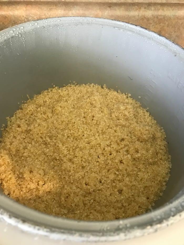 15 minutes is all it takes to produce this dish - just don't lift the lid while it's cooking. You'll release too much steam and blow the liquid ratio.