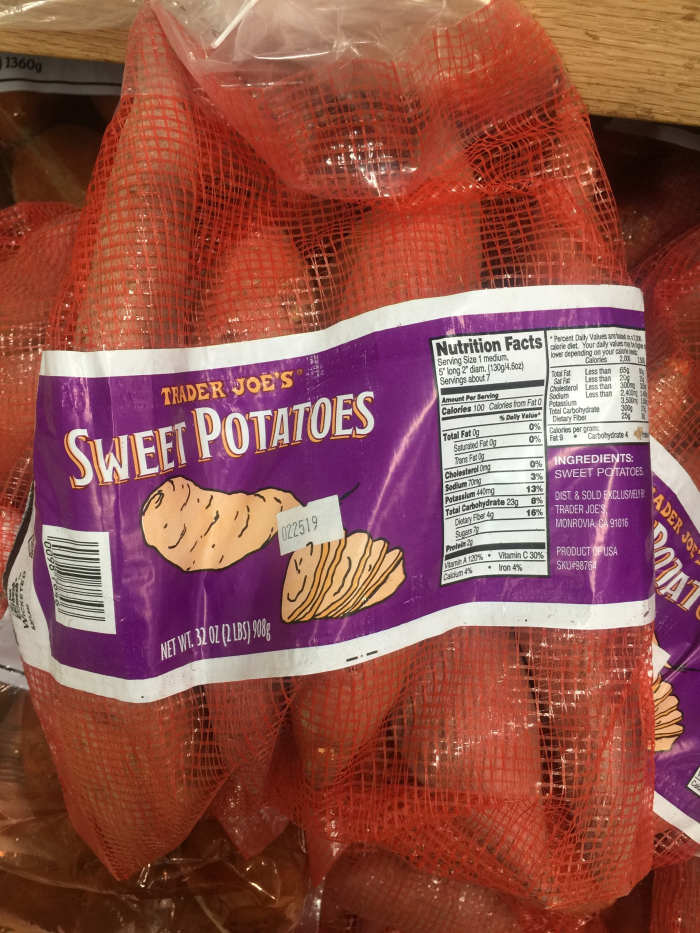 Trader Joe's sells bags of sweet potatoes at very affordable prices. They're always a staple on my shopping list.