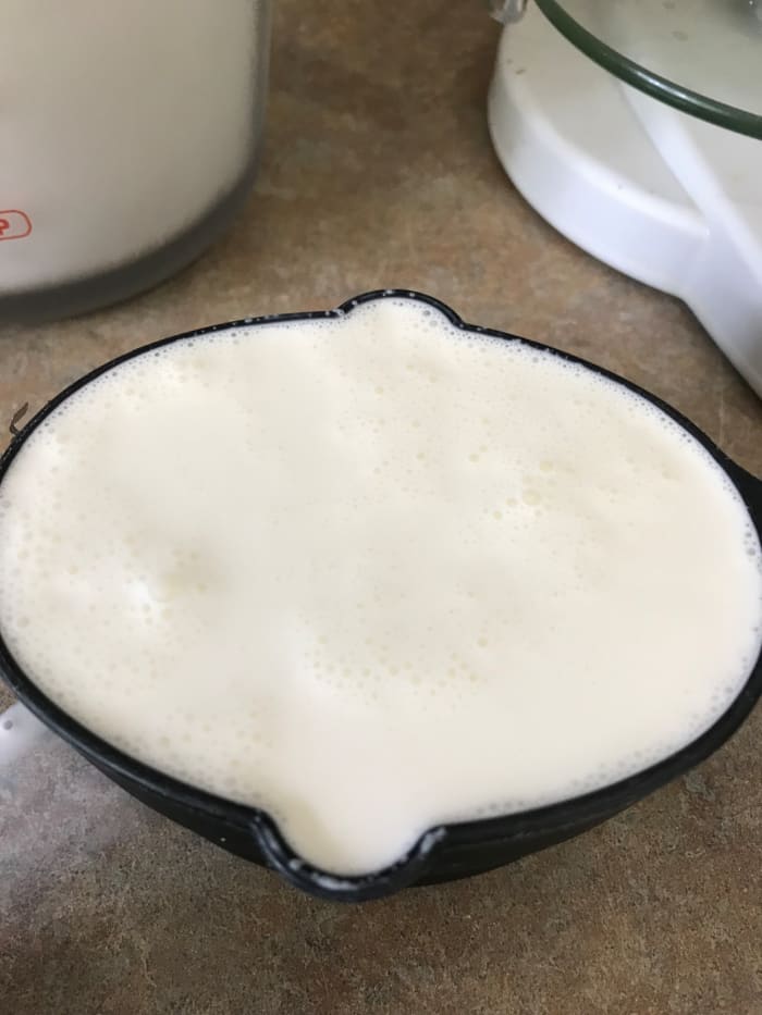 Don't use low fat milk for this recipe - this is one time you just don't want to cheat. Full fat whole milk is necessary to carry the base.