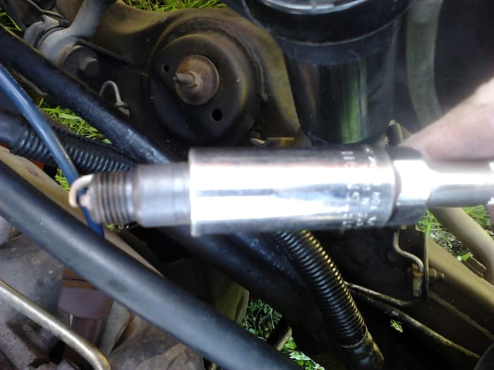 This is a plug I pulled from my truck. It has some wear on the electrode end and normal tanning. The plug tells me that my truck is running pretty good.