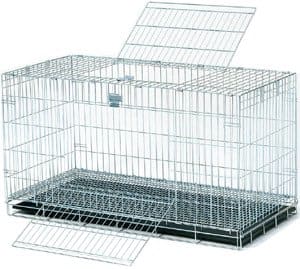 Wabbitat cages work well for diagnostic cages - they're very small but the cat won't be in it for more than a day (and if no urine and/or stool is produced in that time consult your vet!)