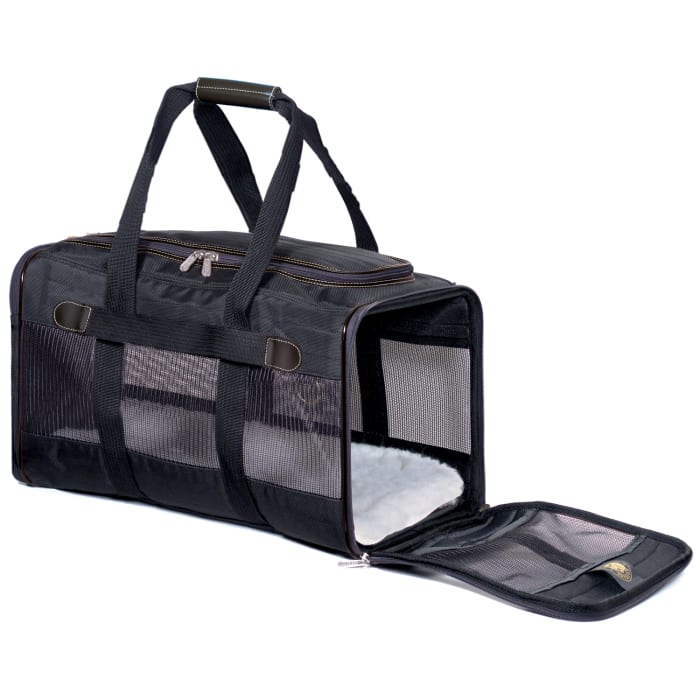 This lightweight premium pet carrier from Sherpa is comfortable and provides plenty of ventilation for your dog.