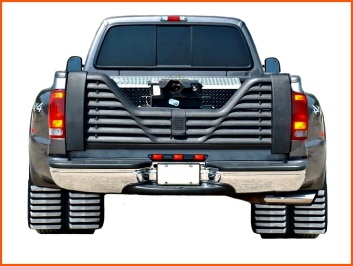 Dual rear tires can safely support more weight than singletons and thus are safer to use for carrying heavier campers.