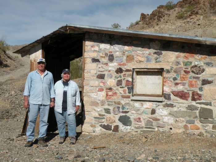 We discovered this abandoned gold miner's cabin that was built of beautiful rocks that looked like jade, turquoise and quartz.