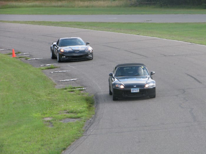 The Corvette in pursuit of a Honda S2000 (which might have made the list if it was still in production)