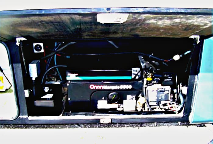 Generators like this one create electricity for the coach using gas or diesel fuel for their energy source.