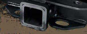 This standard tow hitch receptacle can accept a variety of tow connectors, from a standard ball hitch to one of the more popular slide-in hitch adapters used most often for towing heavier loads.