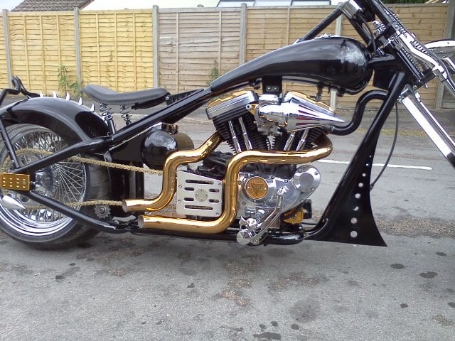 Many of the parts on this bike were from eBay. Bike built by Stinky's son Taylor.'s son Taylor.