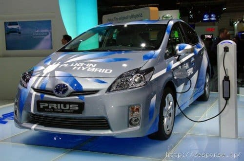 Prius PHV or Plugin Hybrid Vehicle. Can go up to 26km per charge in EV mode.In addition, it has a gasoline engine.