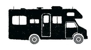 Outline of a Class C Motorhome, built using the chassis and drive train of a "delivery style" truck.
