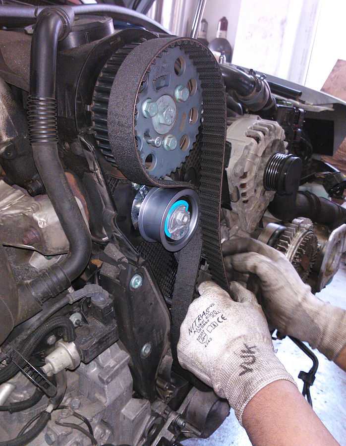 On belt-driven water pumps, like this timing belt, replace the belt at the schedule recommended by the manufacturer.