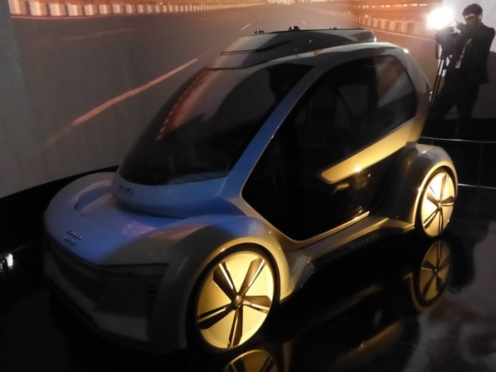 Pop-Up Next Flying Car 2018. Image by Frances Spiegel 2019 with permission from V&A Museum. All rights reserved.