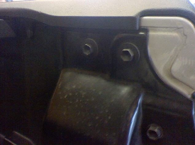 This is the back of the bed where the other bracket is mounted. You'll notice that this is the only part of the bed that is actually sheet metal.