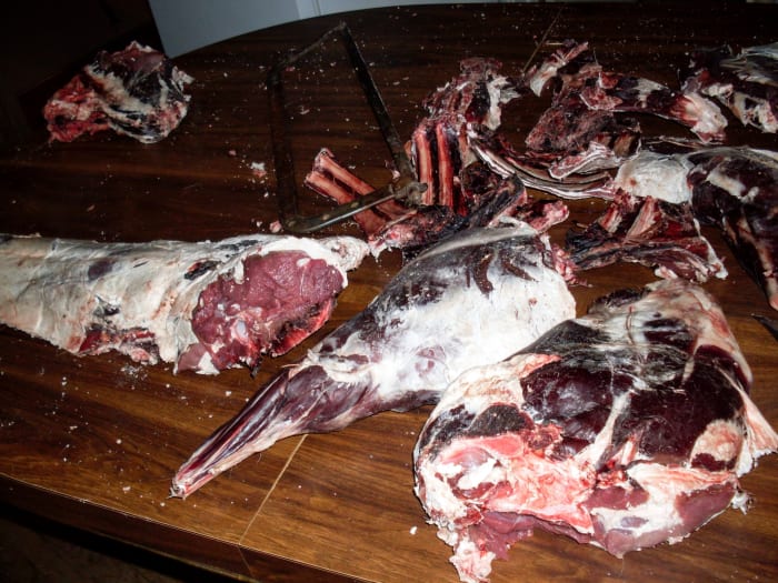 Sirloin, round steak, etc. come from these pieces. These are ready to slice into steaks or roasts, as you wish.