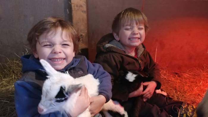 Cookie did not mind sharing her babies with visitors. She was glad for a break from them!