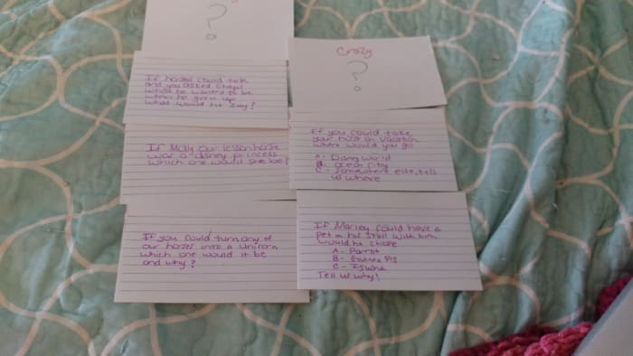 Crazy Questions Game is always a fun and entertaining way to get the kids talking about horses.
