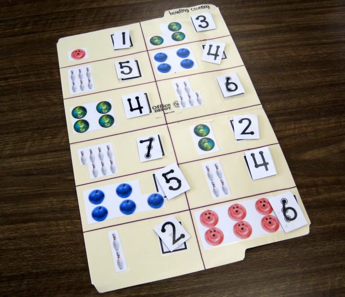 I had a student who loved bowling. One way that I made curriculum accessible was with bowling materials. As there are not a lot of bowling teaching materials, I made many of my own. Thankfully many of my other students didn't mind using them.