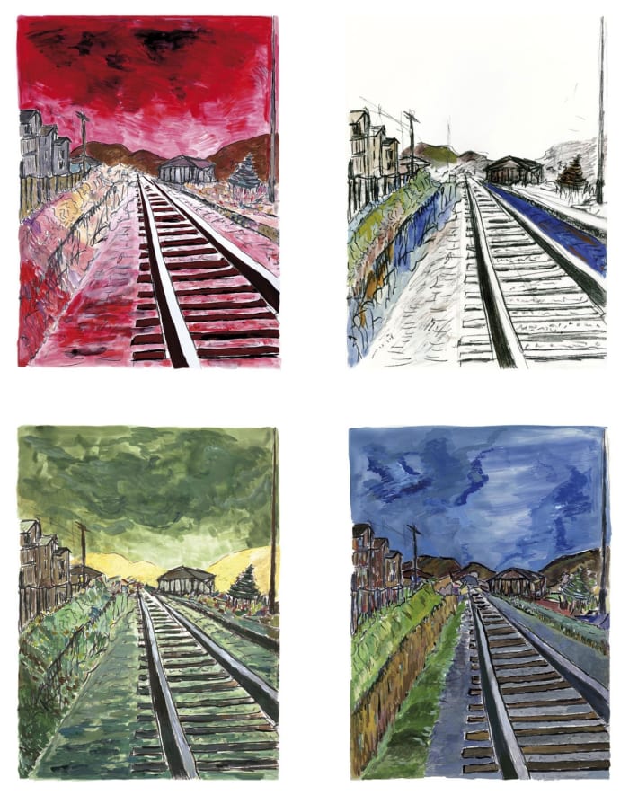 The Train Tracks prints are some of the most popular Bob Dylan art