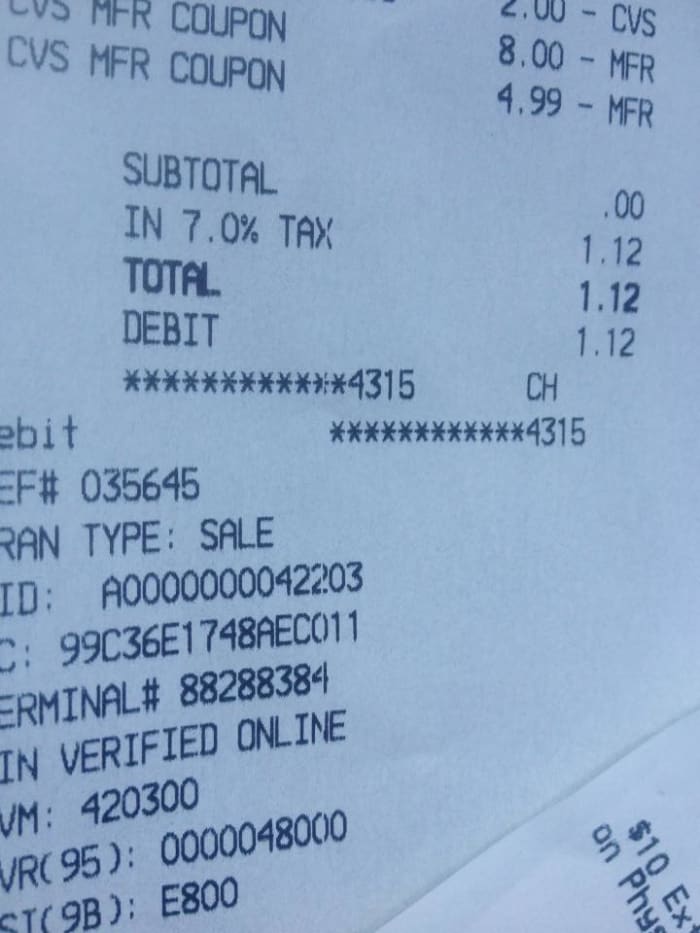 Zero balance on the receipt without rebates! recent purchase at CVS with only coupons, no rebates, ended with a zero balance.