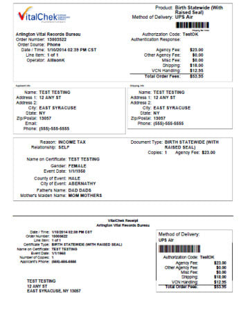 Be sure to keep a copy of your receipt from your birth certificate order. This is good to have for your records in case something happens to your order.