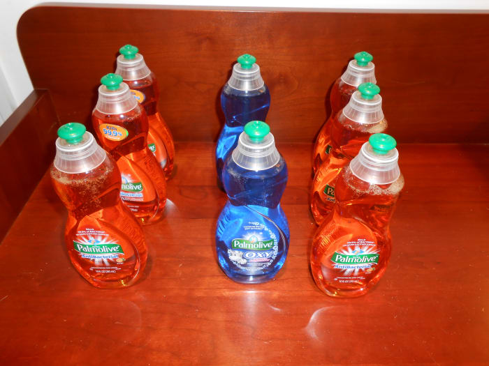 All of these dishwashing soaps were originally $1.59 but I got them for 38 cents each with a sale and a coupon.