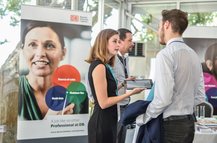 Monitor your behavior while at a career fair. The recruiters are watching.