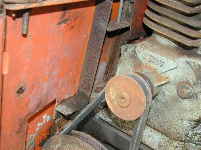 A leather gasket served as a perfect replacement on the sump of this Suffolk Punch lawn mower engine (Now used on a cement mixer!)