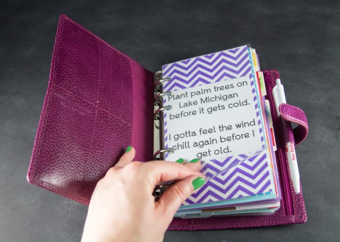 The transparent flyleaf that came with my Filofax. I keep it at the very front of my planner.