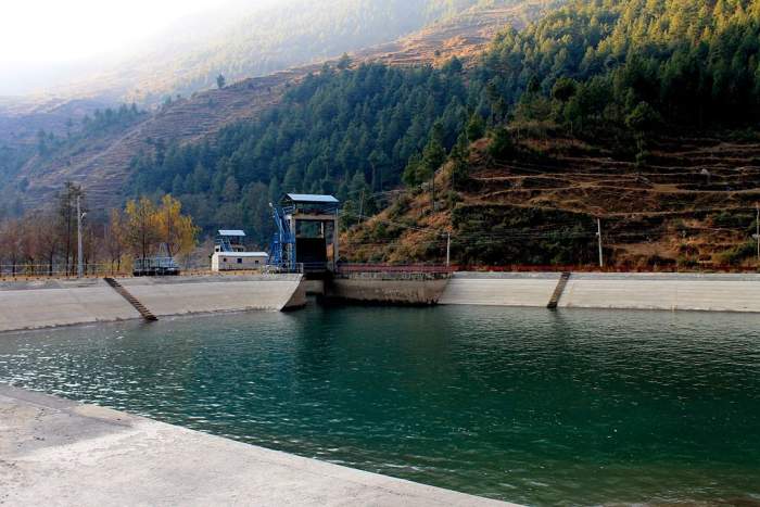 There are more than 20 hydropower companies in Nepal that are also listed in Nepal Stock Exchange. This is the dam-site of Chilime Hydropower, which trades in NEPSE using the ticker symbol CHCL.