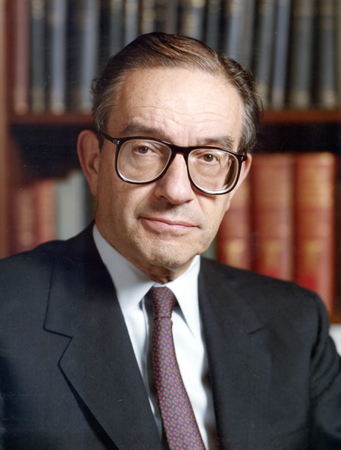 The economist Alan Greenspan who served as Chairman of the Federal Reserve of the United States from 1987 to 2006.