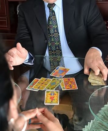 Allow clients to cut the deck before casting a spread and describe everything that is being done during a reading.