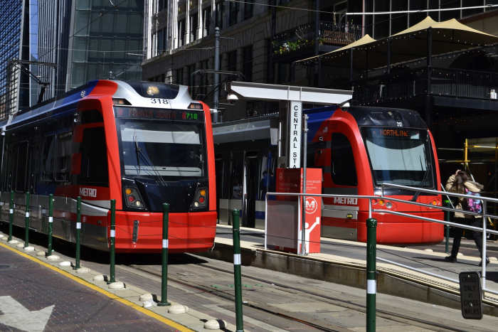 Taking public transit to and from the airport while on a business trip can save money over the cost of taking a cab.