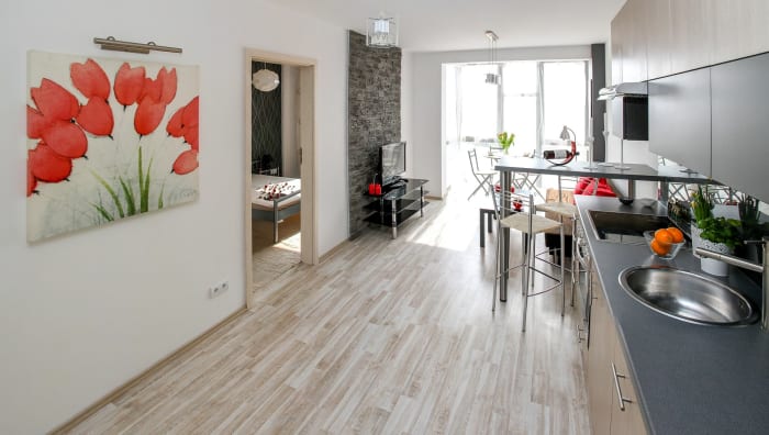A suite rented through a short-term rental app such as AirBnB could offer more space at a cheaper price.
