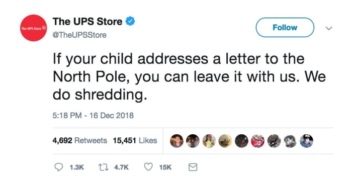 UPS' unfortunate tweet about shredding children's letters to Santa did not go down well with the parents.