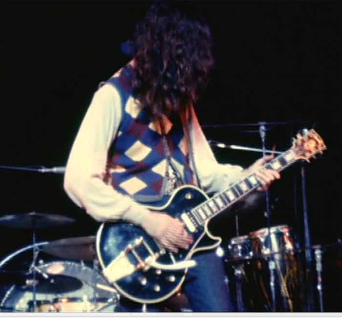 Jimmy Page with his Gibson Les Paul "Black Beauty," which was stolen and recovered many years later.