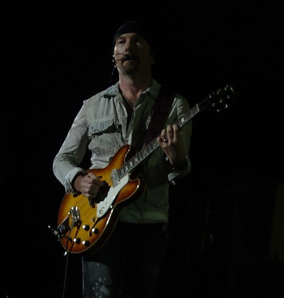 The Edge of U2 with his Epiphone Casino