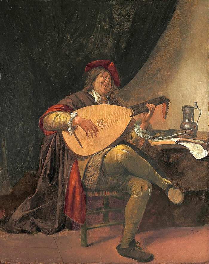 Self-portrait of the artist playing the lute by Jan Steen (1625/1626-1679)