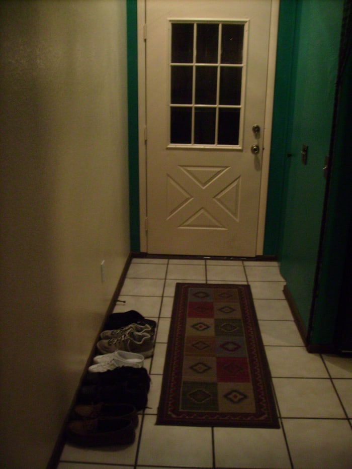 My new wife brought the Russian custom of removing shoes when entering the house to our home in Tucson, Arizona.